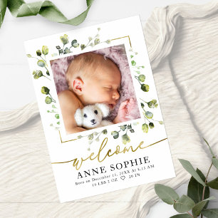 Invitation Faire part de naissance avec verdure mignonne cart