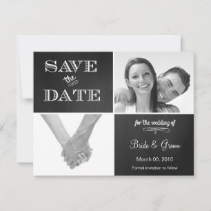 Invitation Faire part de photo d'annonce de date de mariage s