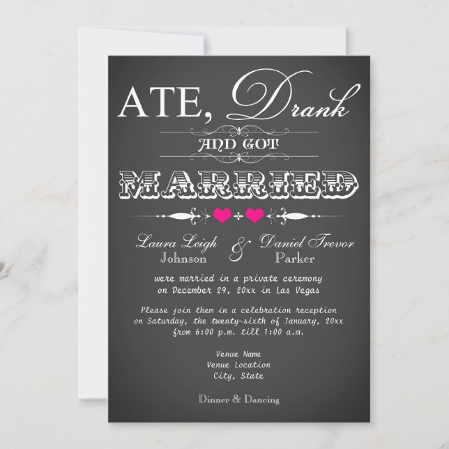 Invitation Faire part de réception de mariage uniquement, sty (Devant)