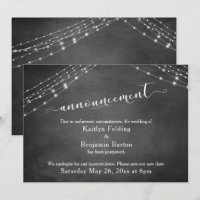Faire part de report de mariage Chalkboard Lights