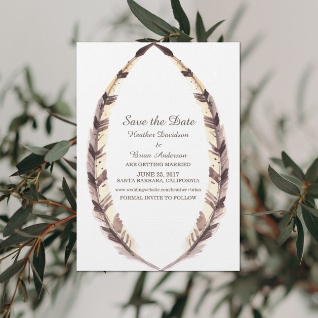 Invitation Faire part de sauvegarde de la bordure emplumée (Créateur téléchargé)