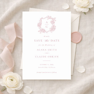 Invitation Faire part élégant à fleurs d'hortensia rose Crest