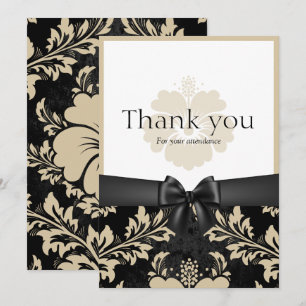 Invitation Faire part floral beige de mariage de remerciement