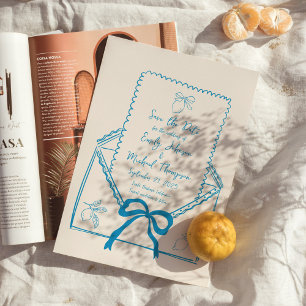 Invitation Faire part italien de citron dessiné à la main pou