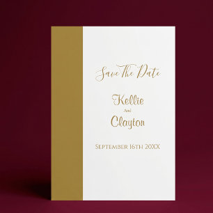Invitation Faire part minimaliste moderne barre d'or