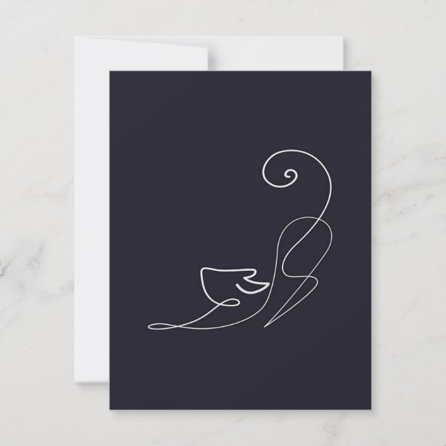 Invitation Faire-parts | Ligne de chat | Cadeau pour Amoureux (Devant)