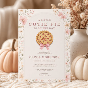 Invitation Faire petite tartelette florale rose Fille Baby Sh