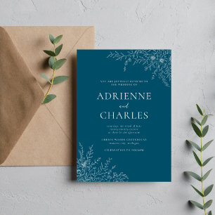 Invitation Faire simple avec des fleurs 1 Neptune sarcelle Ma