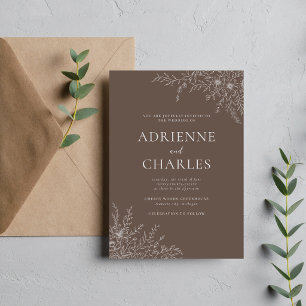 Invitation Faire Simple Floral 1 Mariage Champignon Brun Mini