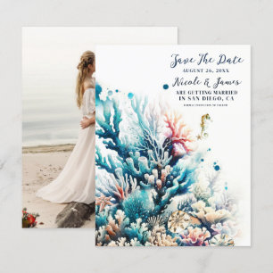 Invitation Faire Splash Ocean Corail Aquarelle Enregistrer la