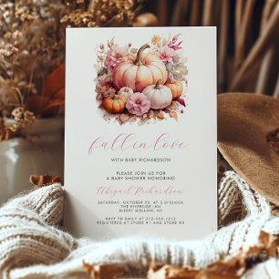 Invitation Faire tomber en amour Floral Rose Citrouilles Fill