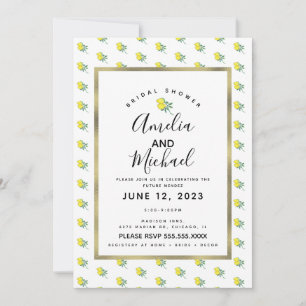 Invitation Faire un bouquet de citron à l'aquarelle simple po