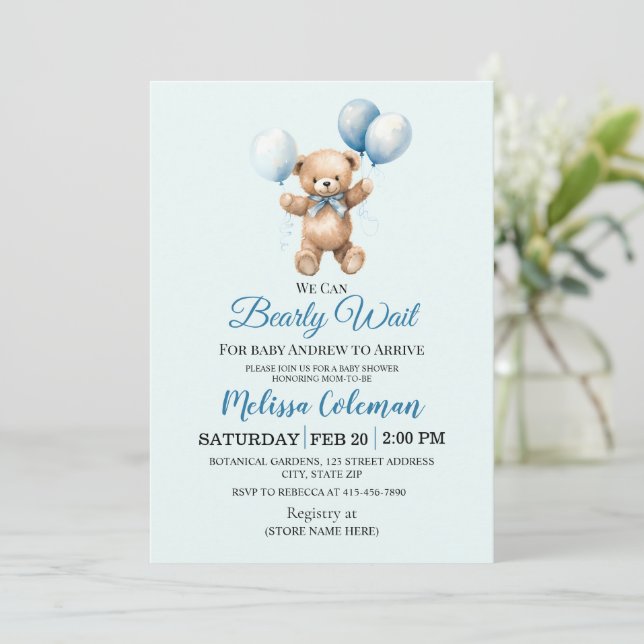 Invitation Faire une fête de douche de bébé avec l'invitation (Debout devant)