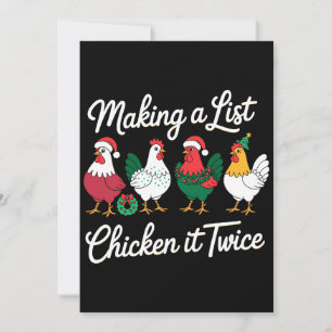 Invitation Faire une liste Poulet Ça deux fois Noël Coq