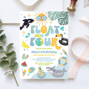 Invitation Faire une Plongée dans une Fête au Piscine Été 4e 