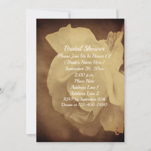 Invitation Faire Vieillir Sépia Rose Blanche Mariage