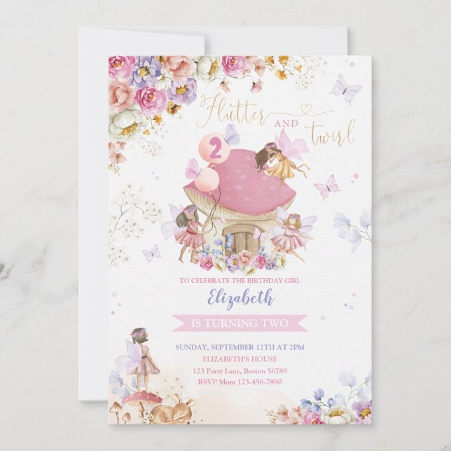 Invitation Fairy Birthday (Devant)