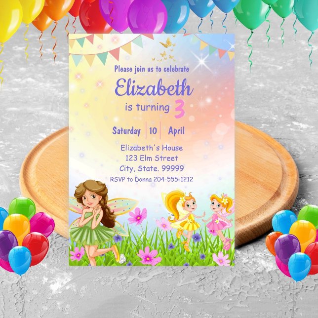 Invitation Fairy Birthday Whimsical Princess Girl (Créateur téléchargé)