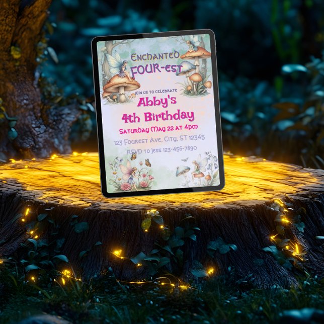 Invitation Fairy Enchanted Quatre ans (Créateur téléchargé)