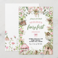 Fairy First Birthday Forest Aquarelle mignonne fil