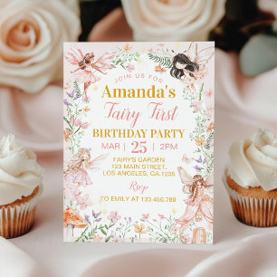 Invitation Fairy First Enchanted Forest Anniversaire
