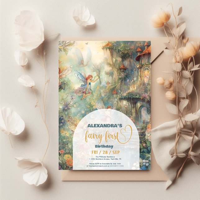 Invitation Fairy First Girl's 1st Birthday (Créateur téléchargé)