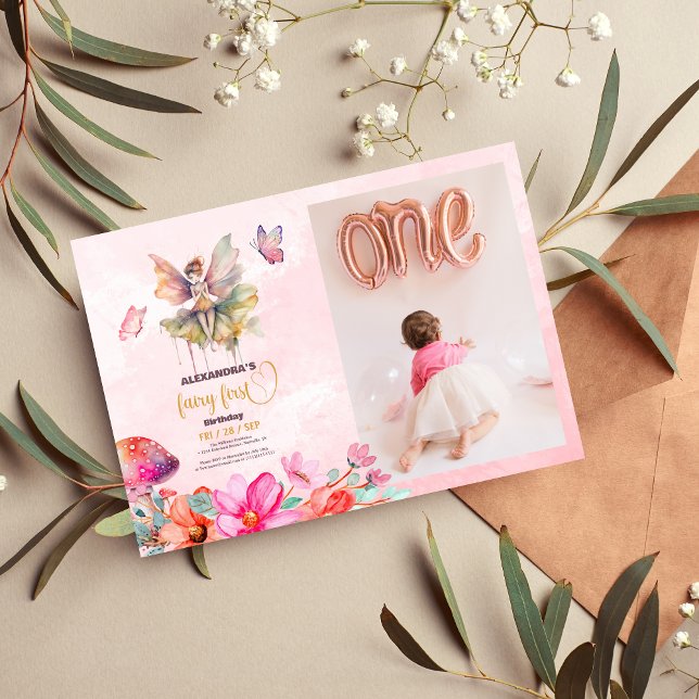 Invitation Fairy First Girl's 1st Birthday (Créateur téléchargé)