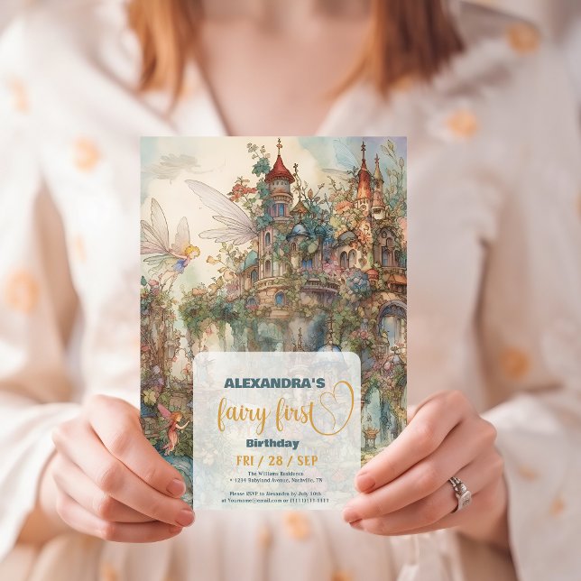 Invitation Fairy First Girl's 1st Birthday (Créateur téléchargé)