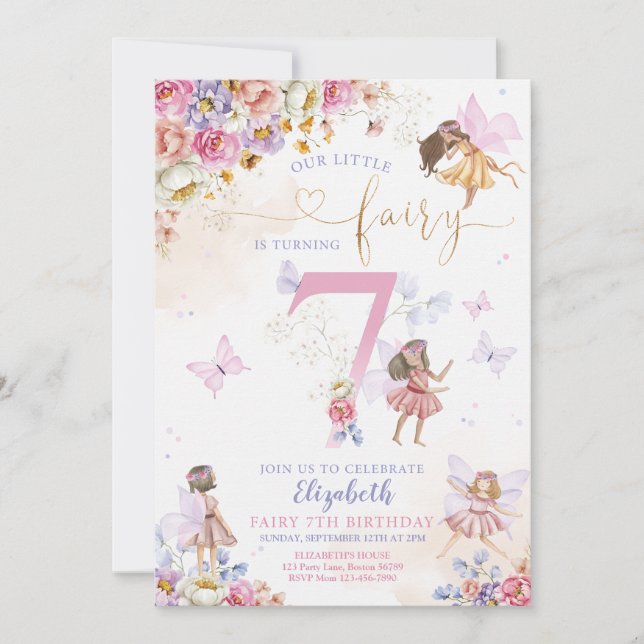 Invitation Fairy Garden Anniversaire (Devant)