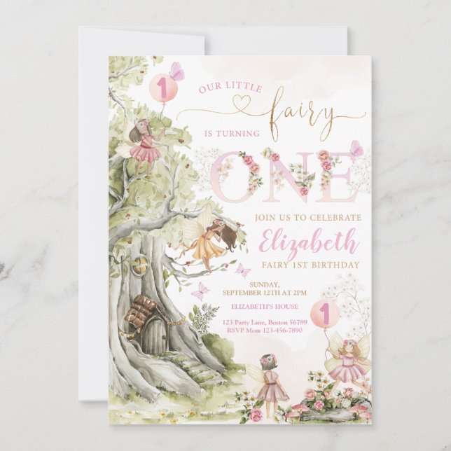 Invitation Fairy Garden Anniversaire (Devant)