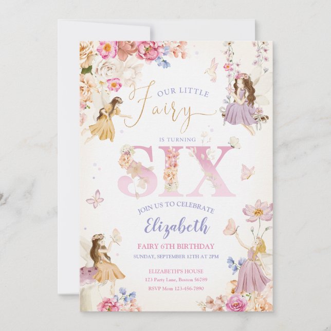 Invitation Fairy Garden Anniversaire (Devant)