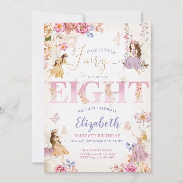 Invitation Fairy Garden Anniversaire (Devant)