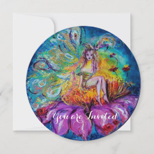 Invitation FAIRY IN NIGHT, rose orange jaune rouge pétillants