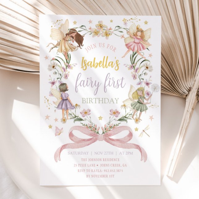 Invitation FAIRY PREMIER ANNIVERSAIRE Fairy Garden Anniversai (Créateur téléchargé)