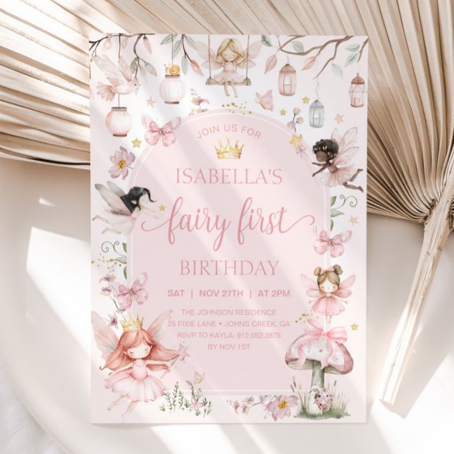 Invitation FAIRY PREMIER ANNIVERSAIRE Fairy Garden Anniversai (Créateur téléchargé)