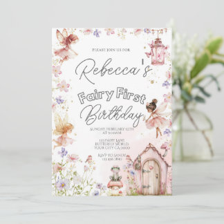 Invitation Fairy Première fête d'anniversaire