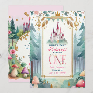 Invitation Fairy Princess 1er anniversaire Fairytale Fairycor