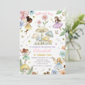 Invitation Fairy Princess Flower Garden Girls Birthday