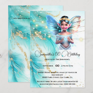 Invitation Fairy princesse filles thème d'anniversaire