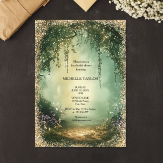 Invitation Fairy Tale Enchanted Forest Elegant Floral Bridal
