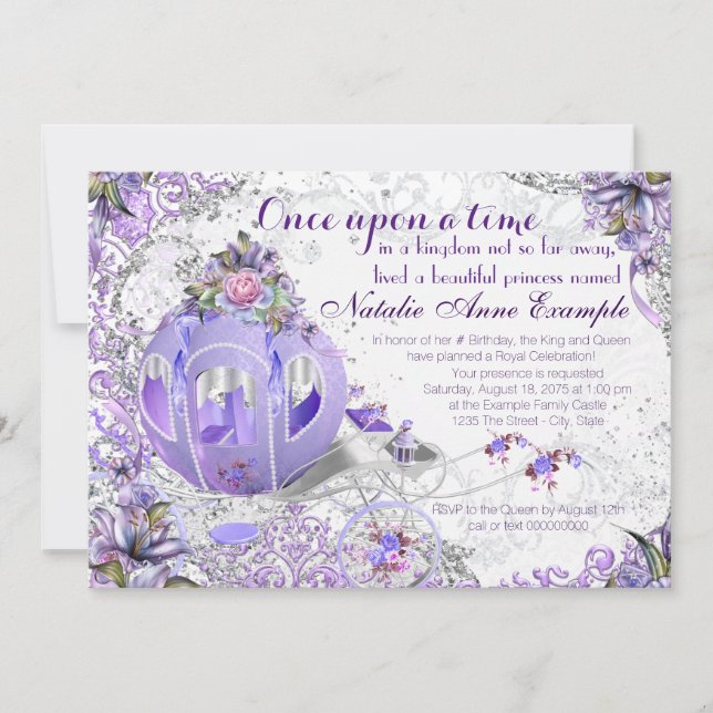 Invitation Fairy Tale Il était une fois fête d'anniversaire (Devant)