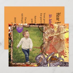 Invitation Fairy Tale Knight On Horse Photo Anniversaire