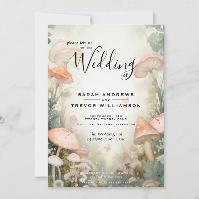 Invitation Fairy Tale Woodland Fairycore Romance (Devant)