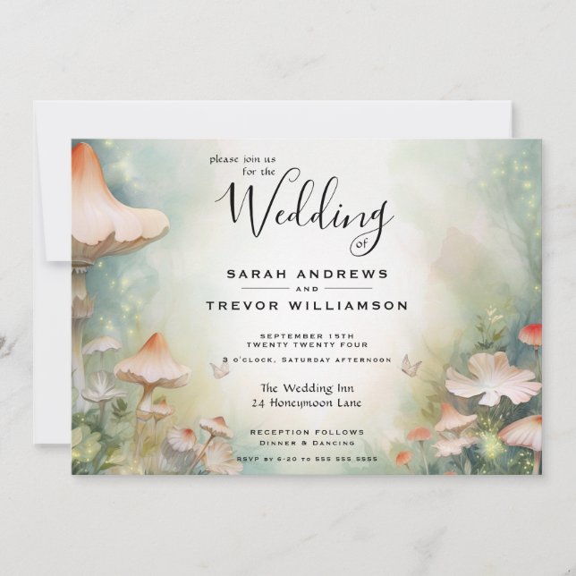 Invitation Fairy Tale Woodland Fairycore Romance (Devant)