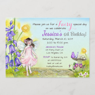 Invitation Fairy Whimsical Imaginaire Anniversaire Fête Invit