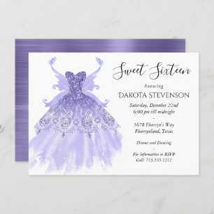 Invitation Fairy Wing Lavender Gown   Fleur d'iridescente vio