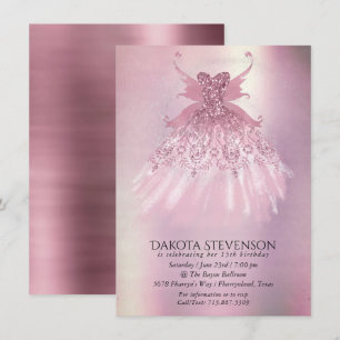 Invitation Fairy Wing Mauve Gown   Luxueux Tône Rose Dusty