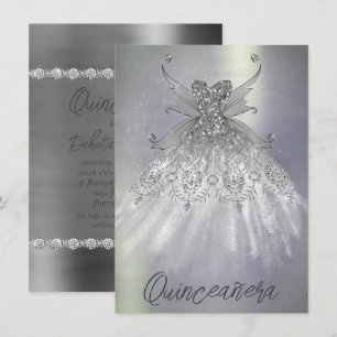 Invitation Fairy Wing Silver Gown   Platine Faux Sheen