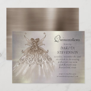 Invitation Fairy Wing Taupe Gown   Fleur de Champagne Élégant