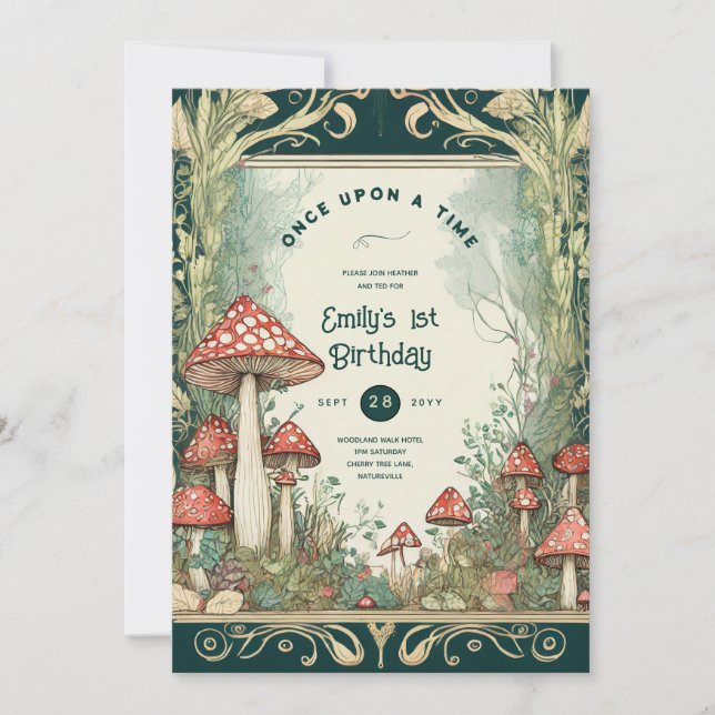 INVITATION FAIRYCORE FAIRYTALE BABYSHOWER 1ER ANNIVERSAIRE TO (Devant)
